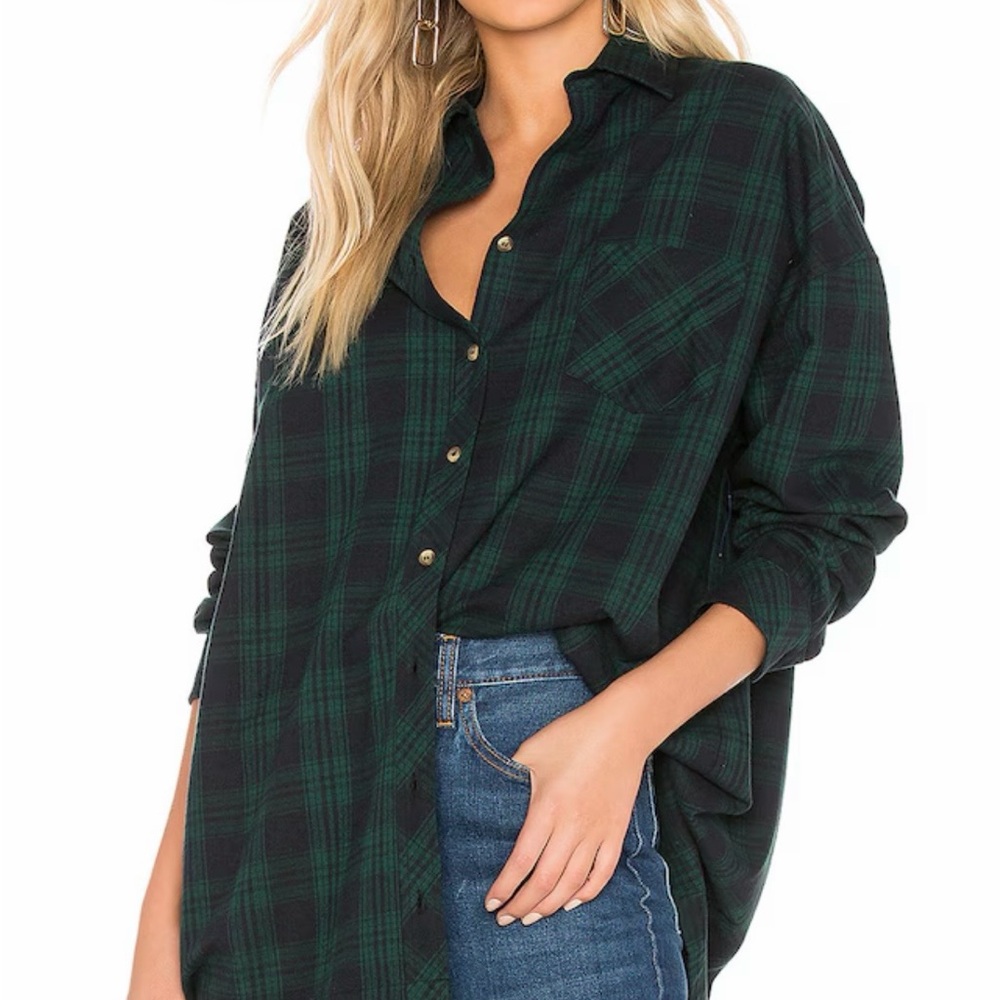 superdown Green Plaid Button Down Shirt